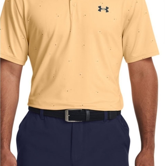 New Under Armour Playoff 3.0 Printed Polo - Mesa Yellow/Wasp Gold 1378677 792 - Picture 3 of 5